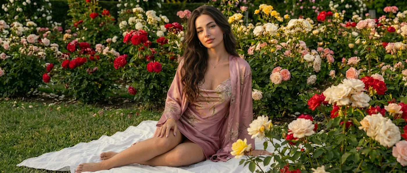 Monffel Banner Camisola E Conjunto Robe Rosa Floral