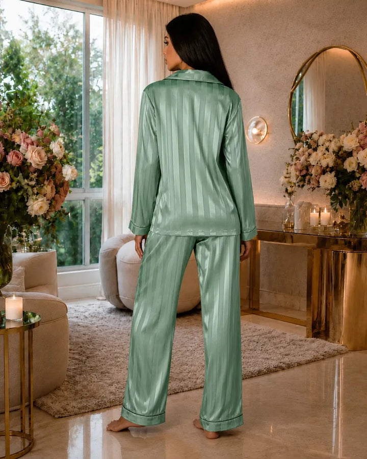 Pijama Terno de Cetim feminino - Verde