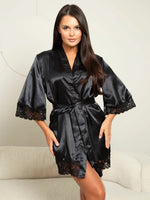 Robe Rendado Curto de Cetim Lumière