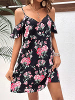 Spring and summer new printed strapless sexy dress