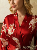 Robe Vermelho Garças de Cetim